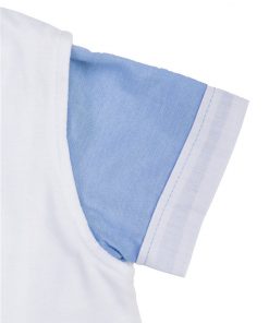 BO0014 ชุดออกงานเด็กผู้ชาย เสื้อเชิ๊ตแขนสั้นสีฟ้า หูกระต่าย กั๊กสีขาว กางเกงสีดำ (4ชิ้น)